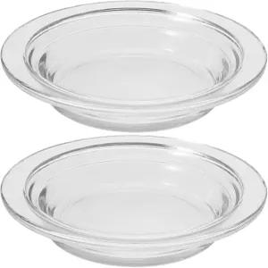 TOPPERFUN 2개 교체용 왁스 워머 접시 가정 사무실 또는 명상용 유리 투명 아로마 테라피 에센셜 오일