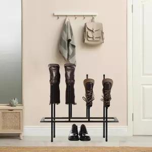 옷장 신발 정리함을 위한 부츠 랙 캐비닛 금속 4쌍 무료 스탠딩 현관 침실 파티오 야외 복도 대형 트레이를