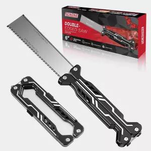 양면 일본 풀쏘 열처리된 SK5 블레이드 및 알루미늄 손잡이가 있는 8/14 TPI 접이식 핸드쏘 다용도 절단을