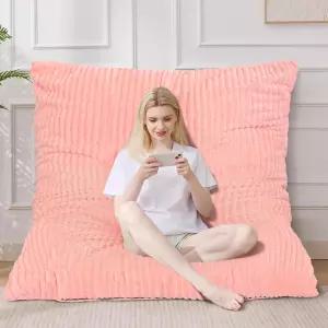 무아멜롭 빈백 의자 자이언트 탈착식 커버가 있는 4 in 1 컨버터블 메모리 폼 바닥 쿠션 거실 침실 핑크