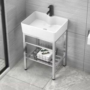 스탠드 간이 세면대 블랙 이동식 공업풍 탑볼 도자기 바닥형 실외 직사각형 현대식 심플