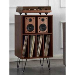 턴테이블 받침대 축음기 테이블 꽂이 LP보관함 선반 정리함 엘피 장식장