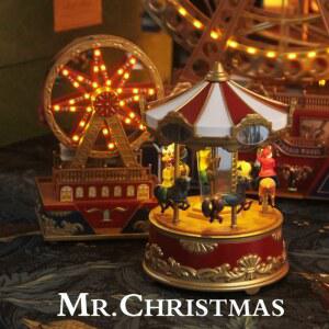 GZL 눈사람 산타 오르골 02 소품 움직이는 TV 인테리어 크리스마스 무드등 트리