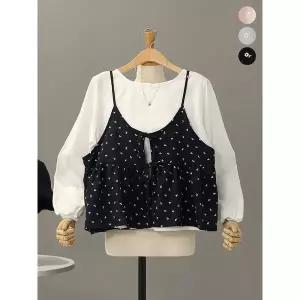 [하프클럽/]라브스 플라워 뷔스티에   블라우스 세트_MNBS650