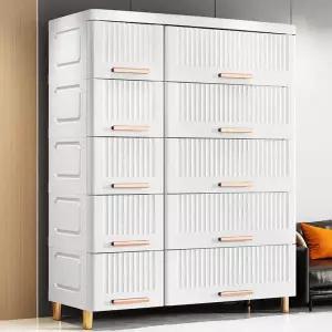 플라스틱 5단 서랍장 드레스룸 수납 와이드 옷 옷장 그리드 장