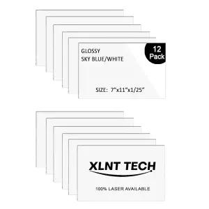 XLNT 테크 100 각인 블랭크 머티리얼 ABS 더블 컬러 시트 화이트/블랙 (7 x 11 .040 12피스) 인테리어
