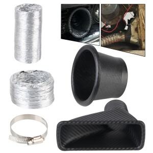 [호환품]자동차 전면 범퍼 공기 흡입 시스템 에어 펀넬 파이프 세트 원형/사각 노즐 벤트 튜브 키트 터보