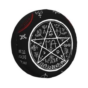 [호환품]스페어 타이어 커버 스타 패턴 범용 4륜 구동 4x4SUV 휠 보호 자동차 부품 14 15 16 17 인치