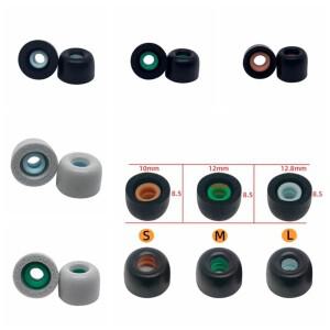 2쌍 방음 교체용 폼 이어버드 이어팁 나노 코팅 보호용 소프트 플러그 패드 소음 감소 S M L