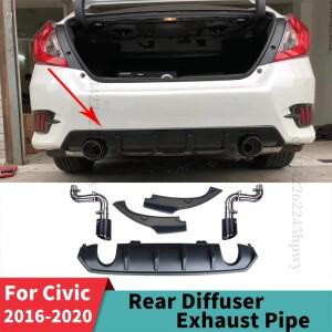 [호환품]리어 호환 범퍼 디퓨저 립 배기 파이프 튜닝  디플렉터 페이스리프트 장식 고 혼다 호환 시빅 - 세