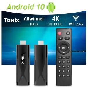 TANIX TX8 스마트 호환 TV 박스 안드로이드 10 스틱 Allwinner H313 2GB 16GB 2.4G WIFI 4K 미니 소형 호환