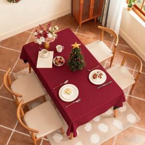 고 단색 방수 테이블보 크리스마스 파티 호텔 레스토랑 일상 가정 장식용