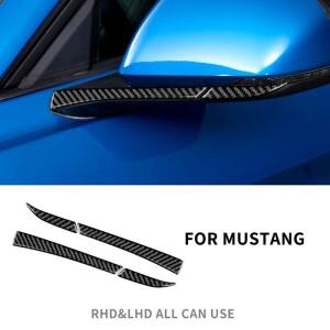 4개입 카본 파이버 LHD RHD 자동차 후방 거울  스티커 스트립 포드 호환 머스탱 -용