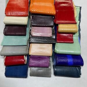 뱀 무늬 가죽 전체 컬러 신발 가방 수제 보석 인레이 소재