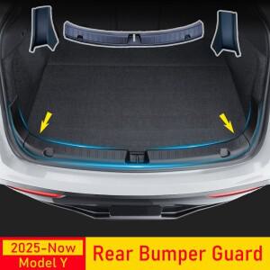 USVOTOV 테슬라 호환 모델 Y 주니퍼 2025 리어 호환 범퍼 가드 보호대 트렁크 매트 패드 도어 스레스홀드