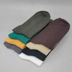 남여공용 긴목 골지 양말 카키 목긴 학생 무지