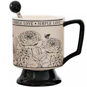 루비코코 엔틱 럭셔리 수입 도자기 머그컵 커피잔 블랙 1개