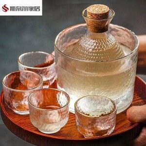 작은 도쿠리 홀컵 컵 수정방 투명 사케 술잔세트 귀비아이스티팟 식 티팟 금장 샴페인 쿠보타 데우기