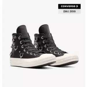 컨버스 A14451C 척70 레더 하이 소가죽 스니커즈 단화 운동화 블랙
