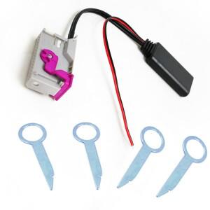 Biurlink 무선 블루투스 5.0 어댑터 Aux 케이블 오디오 수신기 음악 Audi 호환 A3 A4 A6 A8 TT R8 RNS-E 32