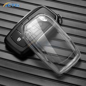 Toyota 호환 RAV4 크라운 Hilux Fortuner Camry Land Cruiser Prado 용 TPU 자동차 원격 키 케이스 커버 쉘