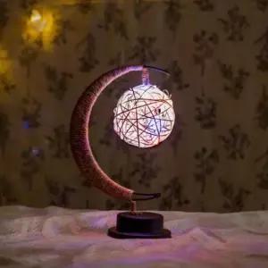 [Deco] 초승달 라탄볼 LED 무드등 무선 선물 수면 테이블조명