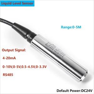 3M 호환 5m ~ 4-20mA 액체 레벨 트랜스미터 RS485 수위 변환기 0-10V 탱크 용 방수 센서