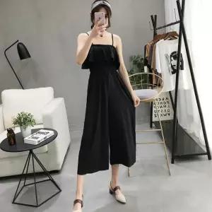 여성 민소매 밴딩 점프수트 여름 7부점프수트 끈나시 WMs7+9uot