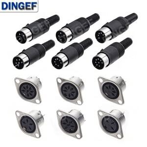 2개/몫 3/4/5/6/7/8PIN 패널 마운트 남성 여성 잭 DIN 어댑터 MIDI 케이블 커넥터 3P 4P 5P 6P