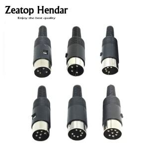 100Pcs DIN 3Pin 남성 플러그 납땜 커넥터 플라스틱 손잡이 13M 호환m 어댑터