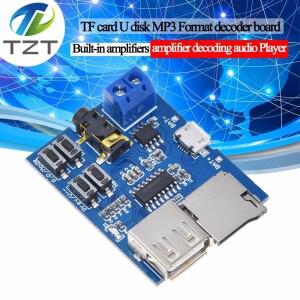 1pcs TF 카드 U 디스크 MP3 형식 디코더 보드 모듈 증폭기 디코딩 오디오 플레이어
