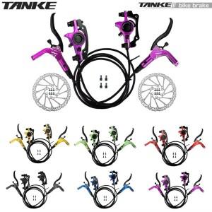 TANKE MTB 자전거 유압 디스크 브레이크 세트 160mm 로터 오일 캘리퍼 플레이트 앞뒤 산악 클램프 22.2mm