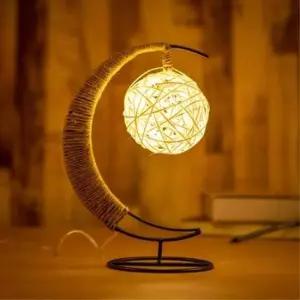 [Deco] LED 초승달 라탄볼 무드등 USB 테이블조명