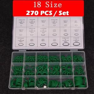 270Pcs 고무 O-링 가스켓 자동차 A/C 시스템 R134a 에어컨 가스켓 와셔 세트에 대 한 고품질 18 크기 씰링