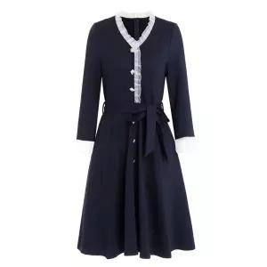 엘럽 여성용 원피스 오피스룩 정장 러블리 심플 봄가을 드레스 원템1