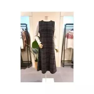 [하프클럽/미스칸트]  KEOPPC02SB 체크 니트 원피스 스카이블루