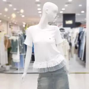 [하프클럽/에이비에프지]abfz sh06 라운드 프릴 레이스 반팔티셔츠 SLBHZ3K33H