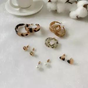 세트 ver.2 링 귀걸이 6pcs 호피 진주 귀걸이세트 패션귀걸이 링귀걸이