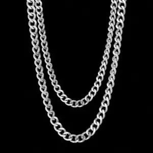 스틸 7mm 써지컬스틸 쿠바체인 목걸이 체인목걸이 써지컬스틸 남자목걸이 남자체인목걸이