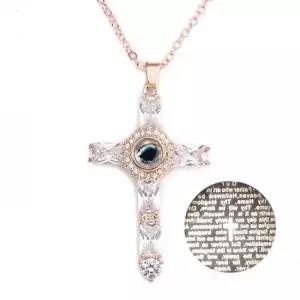 세계 언어 십자가 ILOVEYOU 큐빅 가 숨겨진 로즈골드 보석목걸이 생일선물 여자친구생일선물