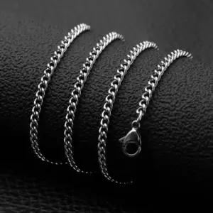 목걸이 써지컬스틸 4mm 커브체인 체인목걸이 써지컬스틸 남자목걸이 남자체인목걸이