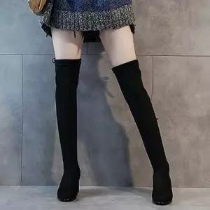 겨울 여자 블랙 롱 부츠 숙녀화 연말 모임 하객 코디 여성스웨이드부츠 따뜻한겨울신발