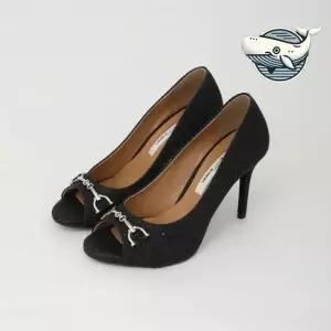 세련된 글리터 하이힐 오픈토 여성 키높이 구두 여성펌프스 면접구두 여성정장구두