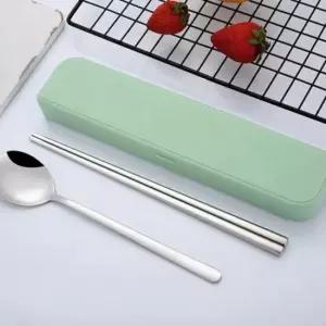 휴대용 도시락 숟가락 젓가락 세트 케이스 어린이 수 젓가락 학생 급식 스텐수저 원룸수저
