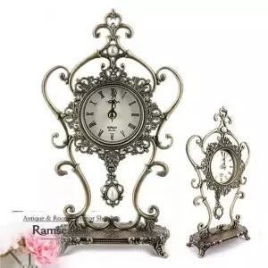 씨알1A1골드 엔틱풍 탁상시계 인테리어 소품 무소음 선물 탁상시계 알람시계 침실