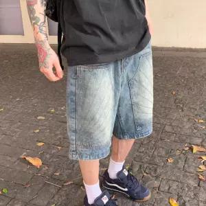 남친 청 빈티지 반바지 워싱 와이드 구제 벌목 커플 청반바지 5부 C06Z14 CH1