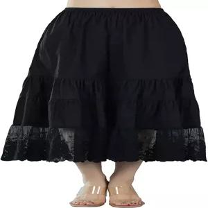 뷰티엘리케이트 여성 코튼 바티스트 쿨롯 슬립 페티팬츠 레이스 트림 빈티지 와이드 레그 하프