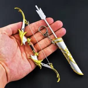 원신 미니어처 서풍활 게임 모형 활 화살 피규어 금속 종말탄식활  무기 소품