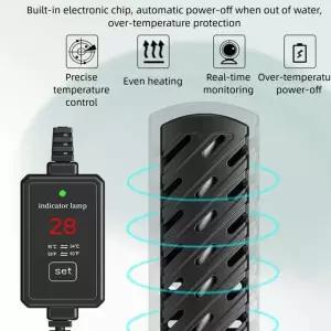 봉히터 온수히터 물데우기 쿼츠 유리 수족관 잠수형 히터 저수위 조절 가능 어항 히팅 로드 30w-100w 일정