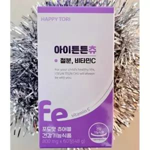 [하프클럽/기타]해피토리 아이튼튼츄 철분 비타민 C 800mg x 60정